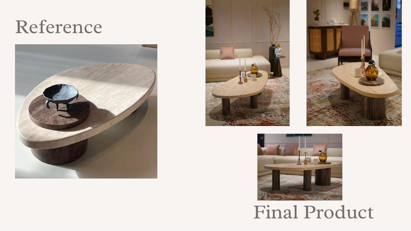 Custom furniture reference and final product 1