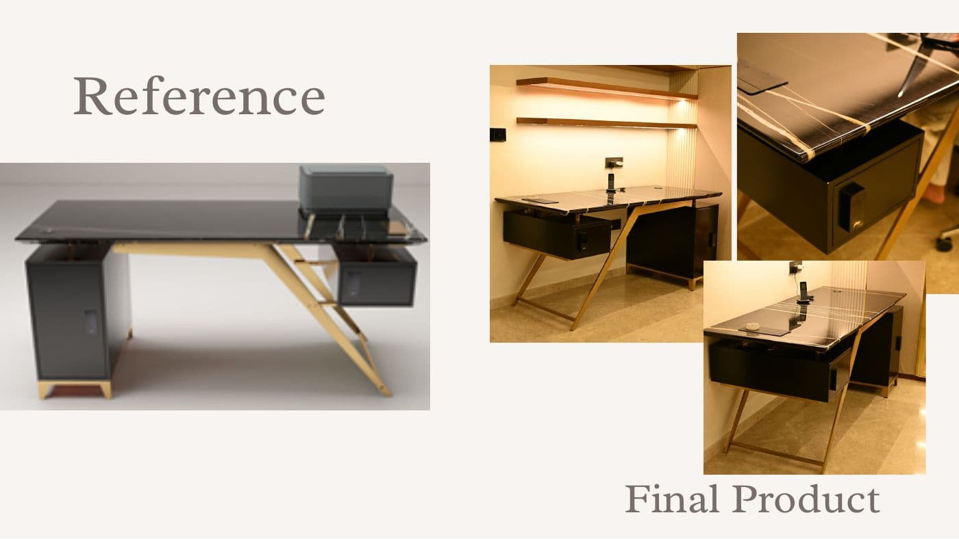 Custom furniture reference and final product 34