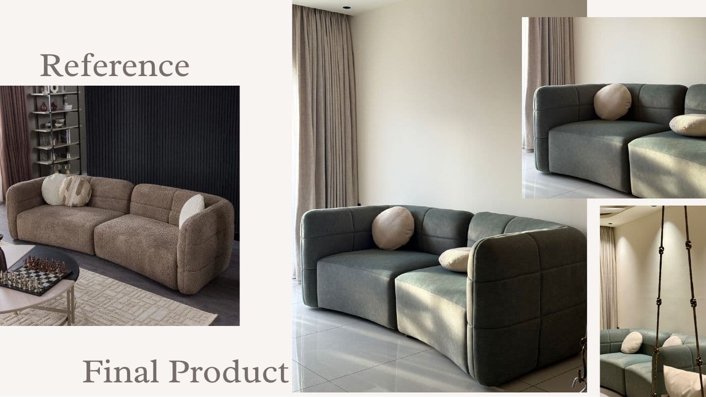 Custom furniture reference and final product 35