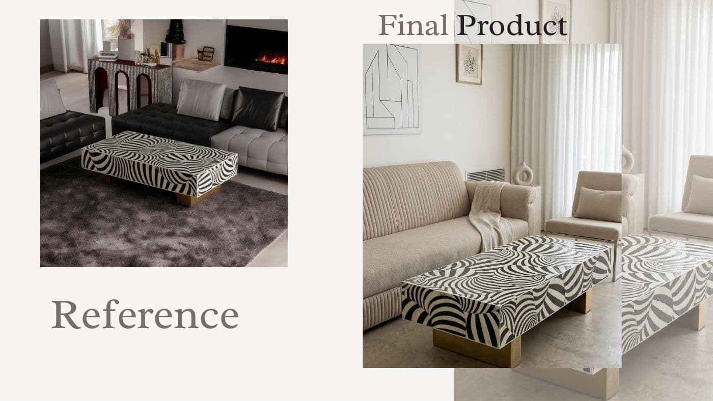 Custom furniture reference and final product 42