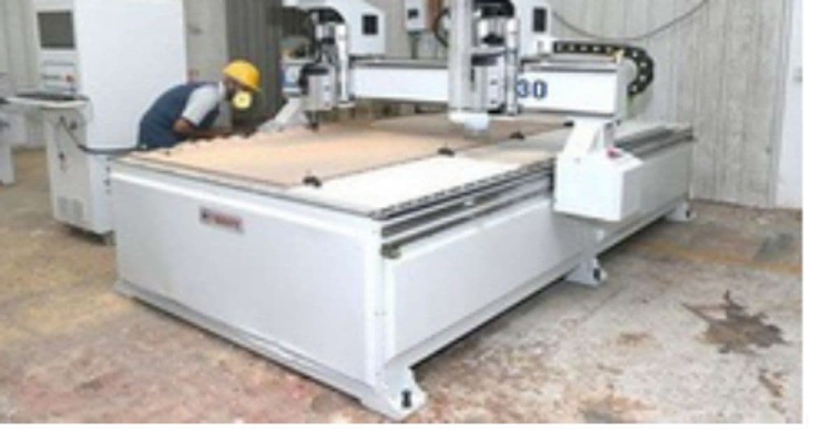 CNC router in the OSIMIRI in-house solid wood workshop